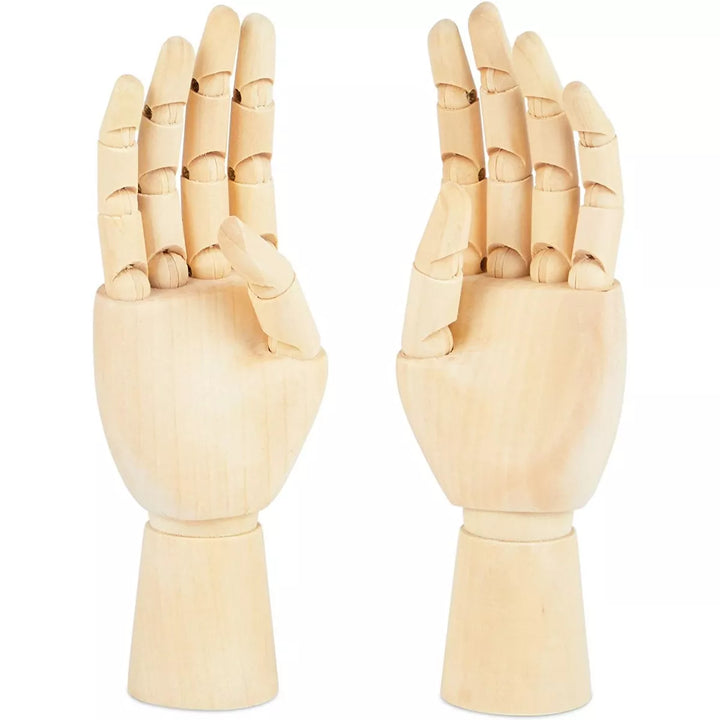 Bright Creations 2 Pack Posable Hand Model for Art, Left and Right Mannequin, 7 In