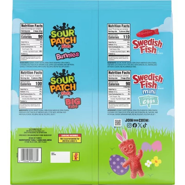 Sour Patch Kids & Swedish Fish Easter Gummy Candy, Variety Pack, 260 Pcs.