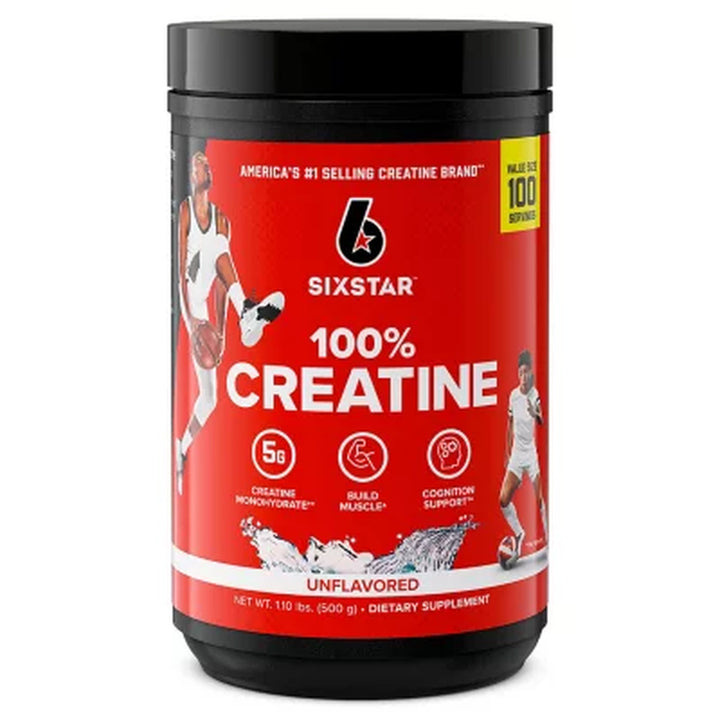 Six Star 100% Creatine Powder, Unflavored 1.10 Lb. Approx. 100 Servings