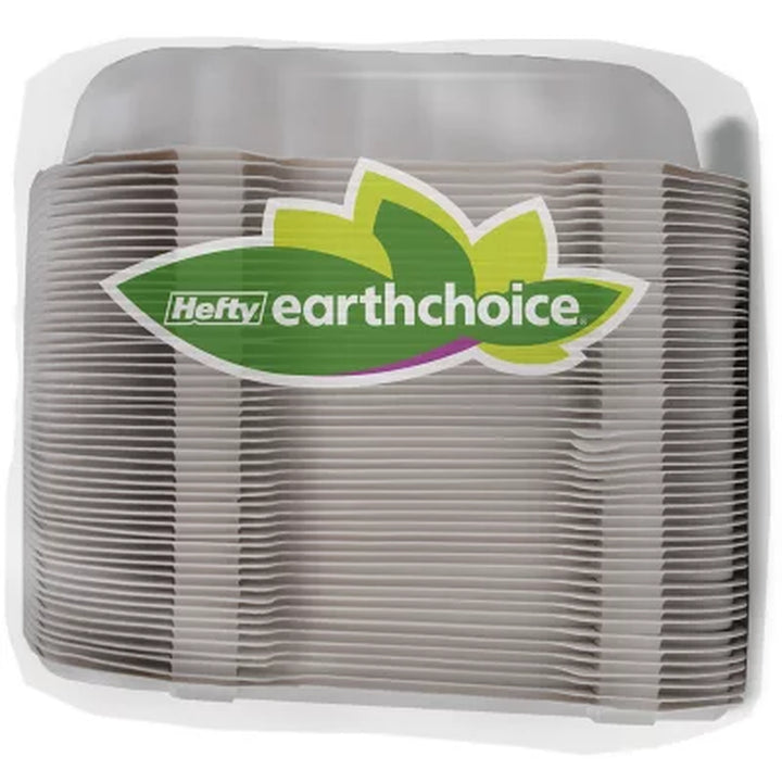 Hefty Earthchoice 3-Compartment Hinged Lid Containers, 9" (50 Ct.)