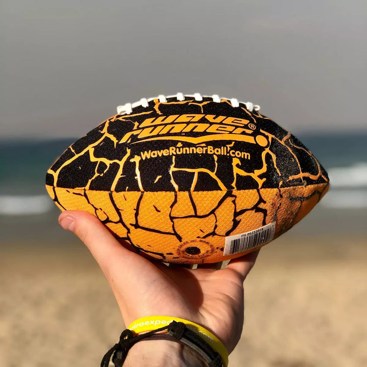 Wave Runner Grip It Waterproof Football 9.25 Inches W/Sure-Grip Technology Play in Water Great for Beach Pool Lake BBQ Park & Anywhere Pump Included