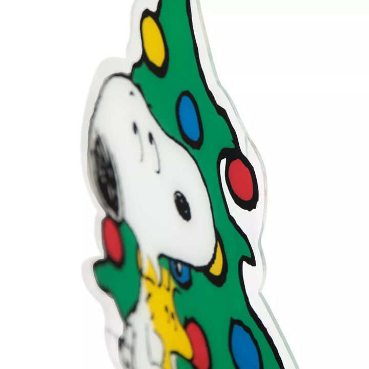 Northlight Peanuts Woodstock and Snoopy with Christmas Tree Window Cling Decoration