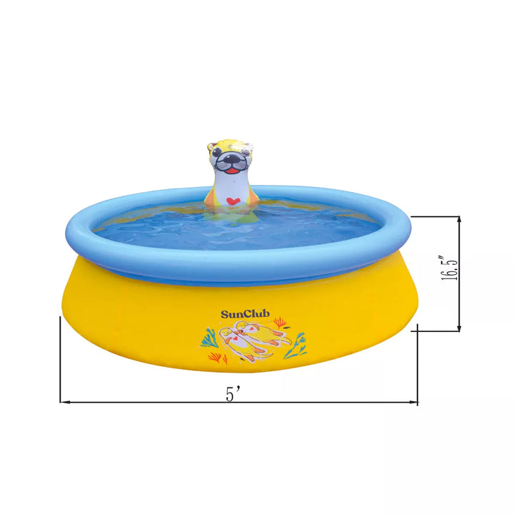 Jleisure Sun Club 12010 5 Foot X 16.5 Inch 1 to 2 Person Capacity 3D Kids Outdoor above Ground Inflatable Kiddie Swimming Pool, Blue