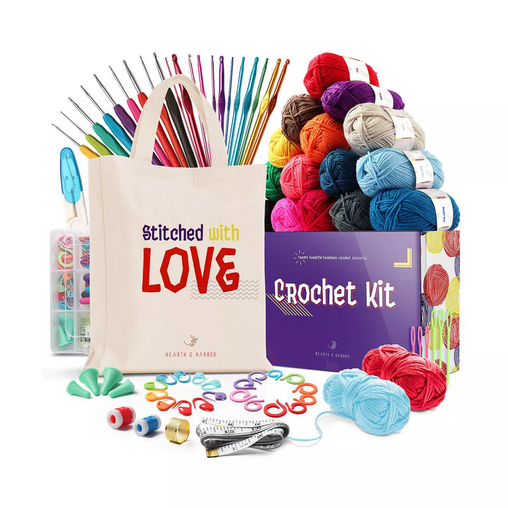 Hearth & Harbor Crochet Kit for Adults, Kids, Beginners, and Professionals