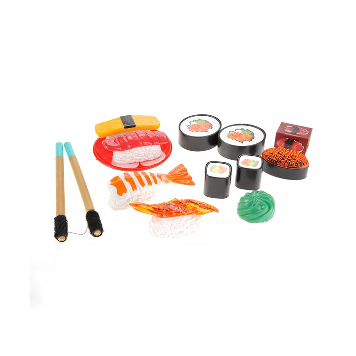 Ready! Set! Play! Link 21 Piece Japanese Sushi Dinner Bento Box, Pretend Play Cutting Food Set for Kids