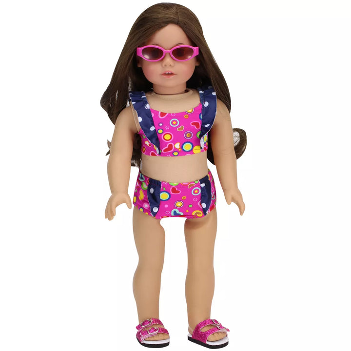 Sophia’S 18" Doll Swimsuit Set, Hot Pink