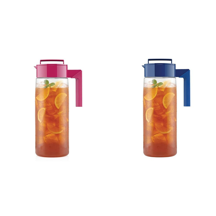 Takeya 2 Qt BPA Free Airtight Pitchers with Lids, Raspberry and Blueberry