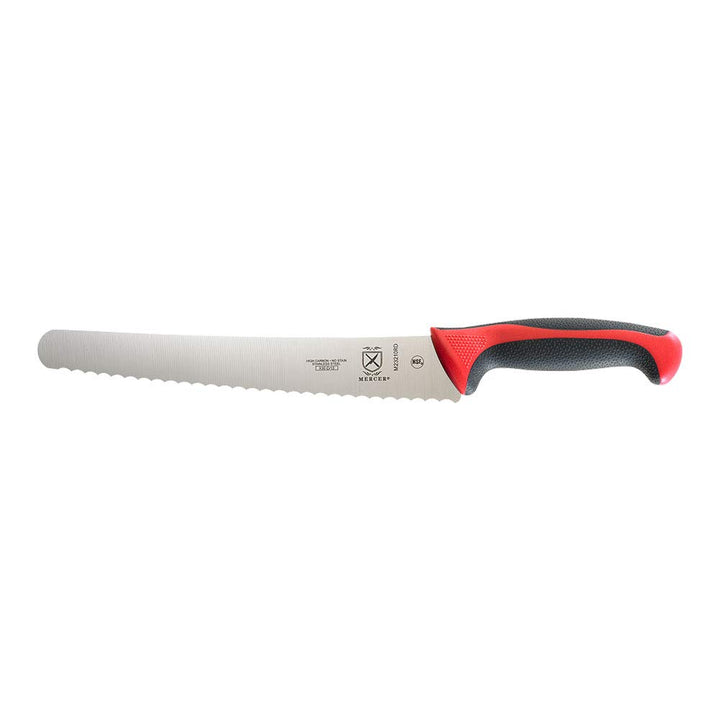 Mercer Culinary Red Millennia Colors Handle, 10" Bread Knife (Wavy Edge Wide) Wide Wavy Edge Bread Knife 10" Bread Knife (Wavy Edge Wide)