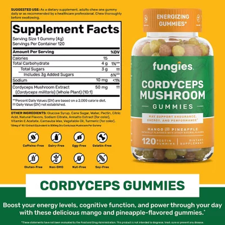 Fungies Cordyceps Mushroom Gummies 120 Ct.