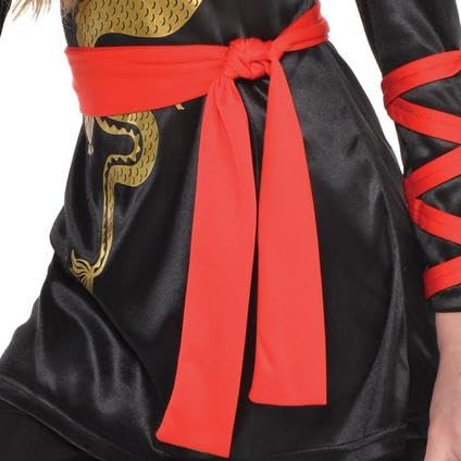 amscan Girls Black & Red Dragon Ninja Costume - 1 Set - One-of-a-Kind Outfit Perfect for Parties & Halloween Fun Medium