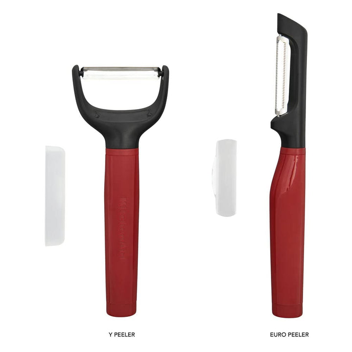 KitchenAid Universal Y and Euro Peeler Set, 8.7-Inch, Empire Red 2 Piece Peeler Set