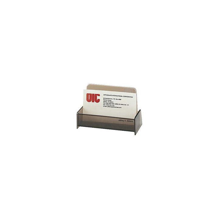 Officemate Business Card Holder, Holds Up to 50 Cards, Smoke (97833)