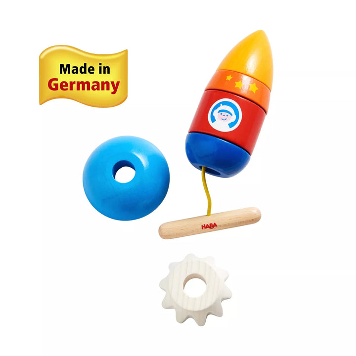 HABA Threading Game Rocket Dexterity Toy for Ages 2+ (Made in Germany)