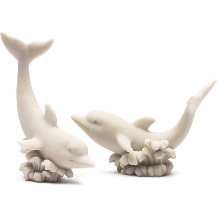 Bright Creations 2 Pack Paint Your Own Dolphin Figurine, DIY Ocean Sea Animal for Art & Craft Supplies, 3.5 X 5 Inches