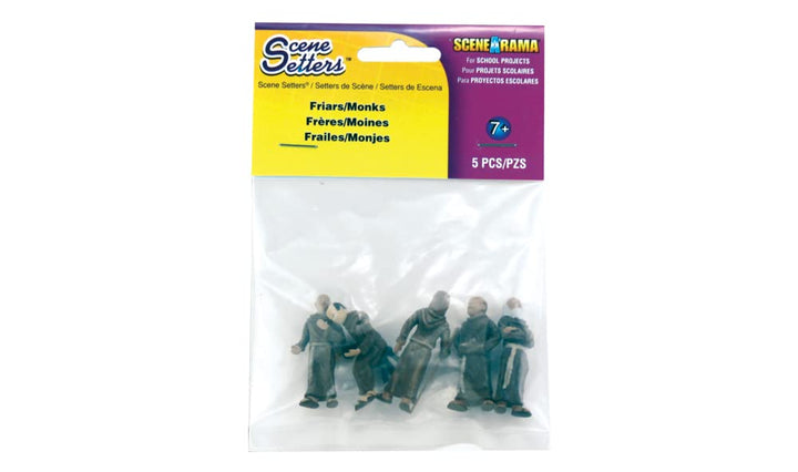 Woodland Scenics SP4453 1.5-Inch Scene Setters Figurine, Friars/Monks, 5/Pack