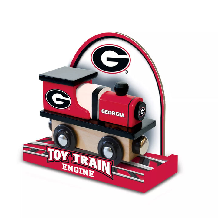 Masterpieces Officially Licensed NCAA Georgia Bulldogs Wooden Toy Train Engine for Kids.