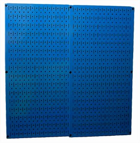 Wall Control 30-P-3232BU Blue Metal Pegboard Pack & KT-400-WRK B Slotted Tool Board Workstation Accessory Kit for Wall Control Pegboard Only, Black Pegboard + Accessory Kit, Black