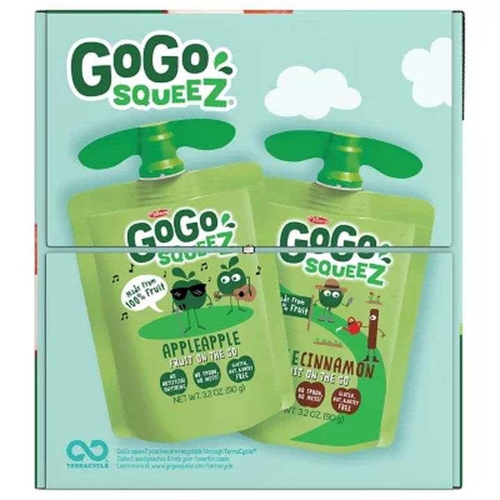 Gogo Squeez Applesauce, Apple, Cinnamon, Strawberry and GIMME Five, 3.2 Oz., 32 Ct.