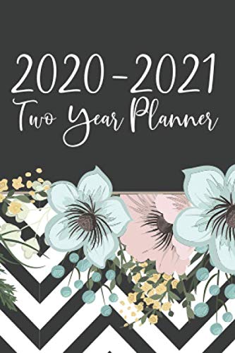 2020-2021 Two Year Planner: Pocket Planner Organizer Daily Weekly Monthly Calendar, including leap year, 24 month with password log and goal agenda, features blue, pink, pattern flower cover.