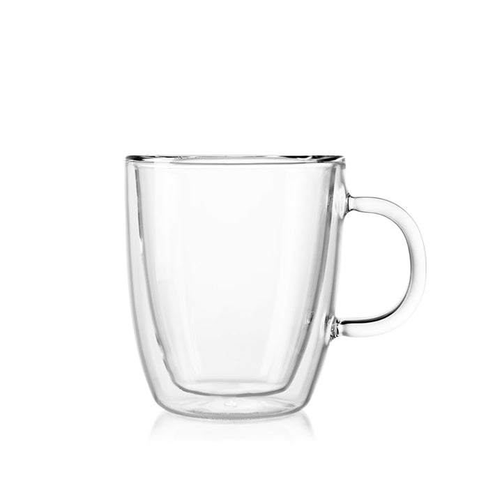 Bodum Bistro Double-Wall Insulated Mug, Borosilicate Glass, 10 Oz., Set of 2, Clear Double Wall Mug - 10 ounces 2 Count (Pack of 1)