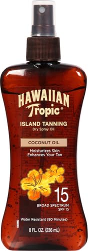 Hawaiian Tropic Protective Tanning Oil Spray Sunscreen SPF 15, 8oz | Tanning Sunscreen, Tanning Oil with SPF, Moisturizing Body Oil, Hawaiian Tropic Oil, Oxybenzone Free Outdoor Tanning Oil, 8oz 8 Ounce (Pack of 1)