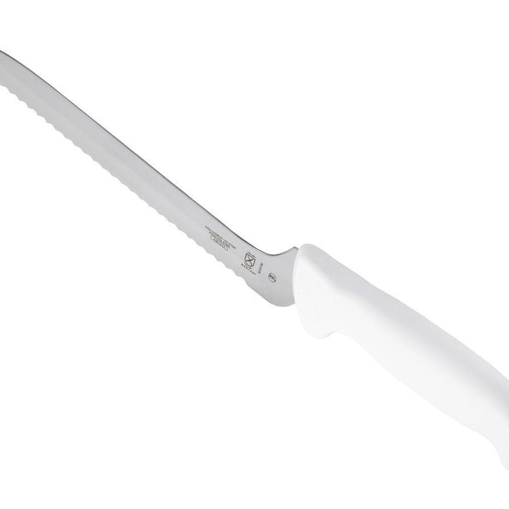 Mercer Culinary Ultimate White, 8 Inch Wavy Edge Offset Utility Knife