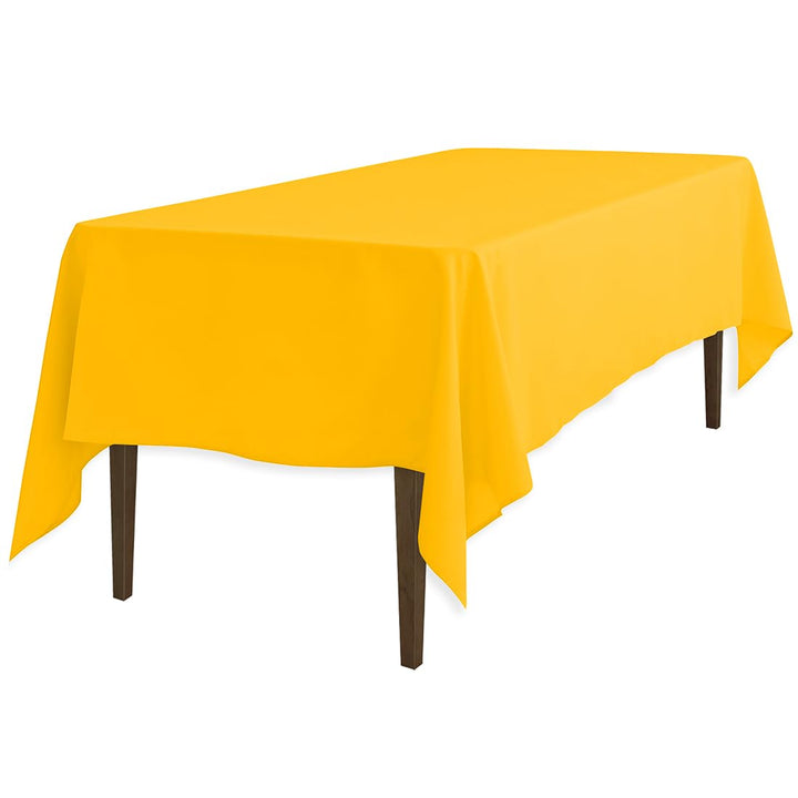 LinenTablecloth Rectangular Polyester Tablecloth, Gold, 60" x 126" 60" x 126"