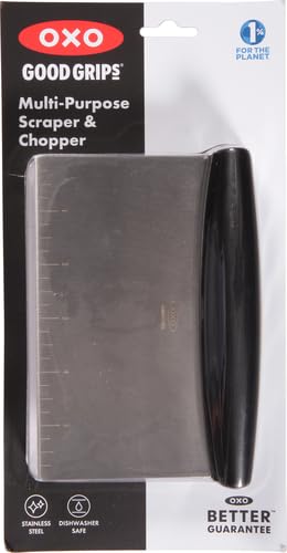 OXO Good Grips Stainless Steel Scraper & Chopper,Silver/Black Good Grips Multipurpose Scraper & Chopper