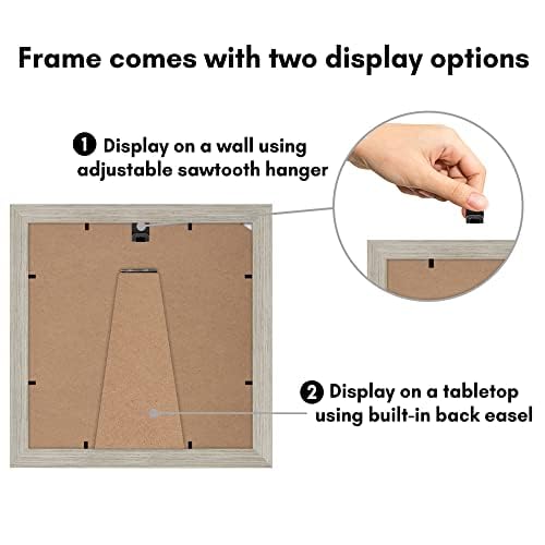 Americanflat 6x8 Picture Frame with Shatter-Resistant Glass - Use as 3x5 Frame with Mat or 6x8 Frame Without Mat - Signature Collection - Photo Frame for Tabletop and Wall Display - White 6x6