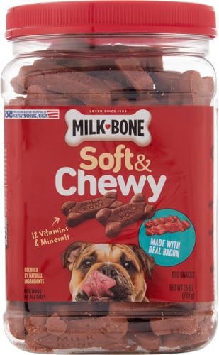 Milk-Bone Soft & Chewy Dog Treats Made with Real Bacon, 25 Ounce 25 Ounce (Pack of 1)