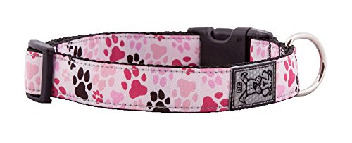 RC Pets 3/4 Inch Adjustable Dog Clip Collar, Small, Pitter Patter Pink S (Neck: 9"-13", Strap Width: 0.75")