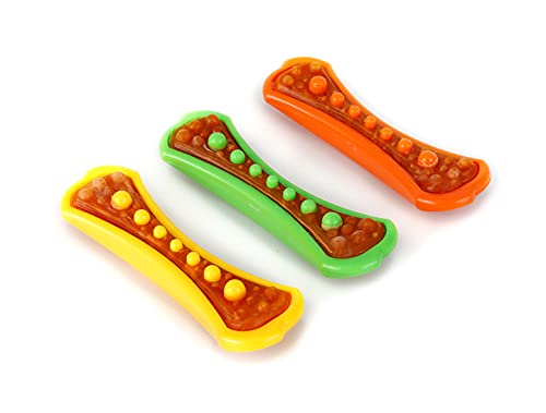 Hartz Chew 'n Clean Dental Duo Dog Treat & Chew Toy, Color Varies, Large, 3 Pack Large (Pack of 3) Orange, Green & Yellow