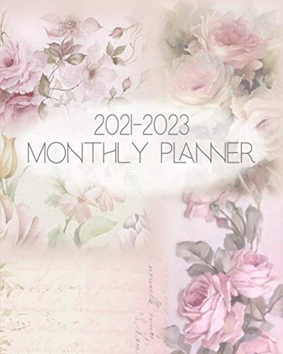 3 Year Monthly Planner 2021-2023: Large Block Style Calendar / 36 Month Schedule Agenda Organizer / Plans - Goals - Notes Pages / Shabby Chic Floral Design (2021-2023 3 Year Monthly Planner Series)