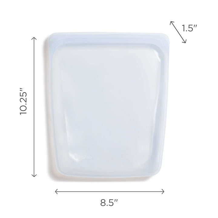 Stasher Platinum Silicone Food Grade Reusable Storage Bag, Clear (1/2 Gallon) | Reduce Single-Use Plastic | Cook, Store, Sous Vide, or Freeze | Leakproof, Dishwasher-Safe, Eco-friendly | 64 Oz