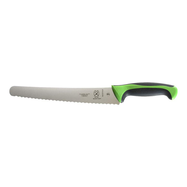 Mercer Culinary Millennia Colors Bread Knife, 10-Inch Wavy Edge Wide, Green Wide Wavy Edge Bread Knife 10" Bread Knife (Wavy Edge Wide)