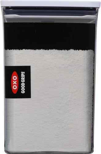 OXO Good Grips POP Container - Airtight Food Storage - Big Square Medium 4.4 Qt Ideal for 5lbs of flour or sugar 4.4 Qt - Square - Flour