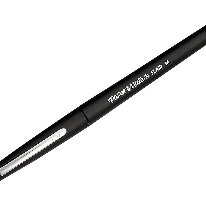 Paper Mate Flair Felt Tip Pens, Medium Point (0.7mm), Black, 4 Count