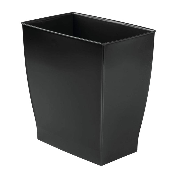 iDesign Spa Rectangular Trash, Waste Basket Garbage Can for Bathroom, Bedroom, Home Office, Dorm, College, 11.25" x 7.5" x 12", 2.5 Gallon, Black