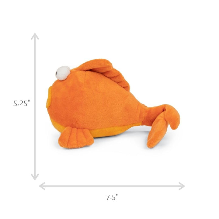 goDog Action Plush Goldfish Animated Squeaky Dog Toy, Chew Guard Technology - Orange, One Size