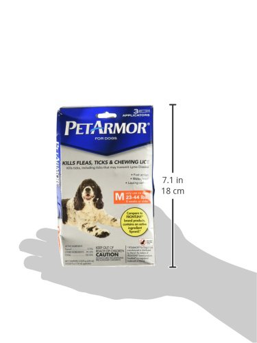 PetArmor for Dogs, Flea and Tick Treatment for Medium Dogs (23-44 Pounds), Includes 3 Month Supply of Topical Flea Treatments 3 Count 22-44 lbs