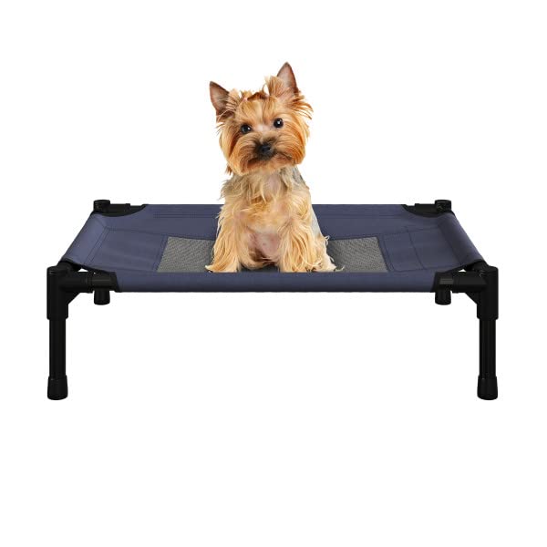 PETMAKER Elevated Dog Bed Cover - 24.5x18.5-Inch Replacement Pet Bed Cover with Mesh Panel - for Indoor/Outdoor Use - Dog Cot Not Included (Blue) Replacement Cover - Small Blue