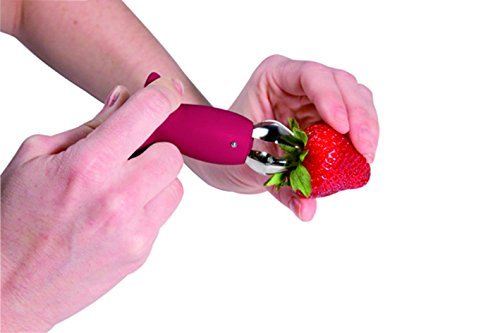 Chef'n StemGem Strawberry Huller, 3.5", Red/Green 3.5"