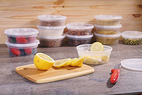 TashiBox [8oz-40 Sets Plastic Containers with Airtight Lids, Food Storage Containers, Deli, Slime, Soup, Meal Prep Containers | BPA Free | Stackable | Leakproof | Microwave/Dishwasher/Freezer Safe 8 oz - 40 Containers & Lids