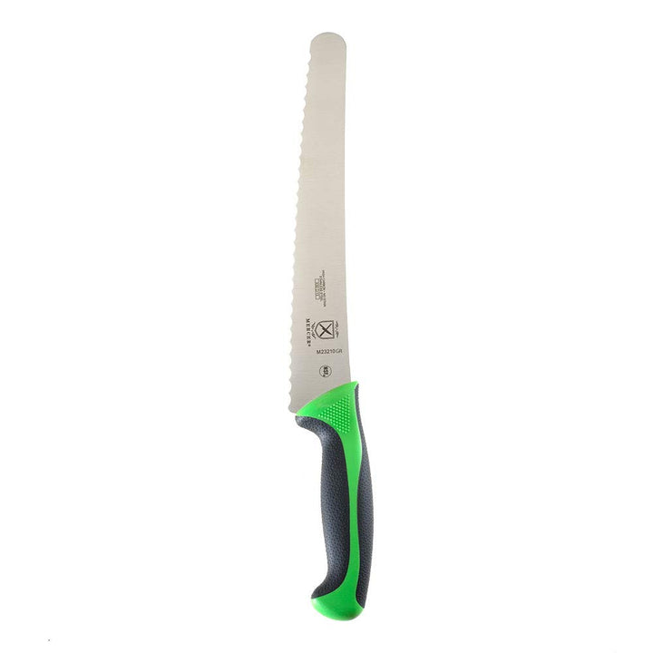 Mercer Culinary Millennia Colors Bread Knife, 10-Inch Wavy Edge Wide, Green Wide Wavy Edge Bread Knife 10" Bread Knife (Wavy Edge Wide)