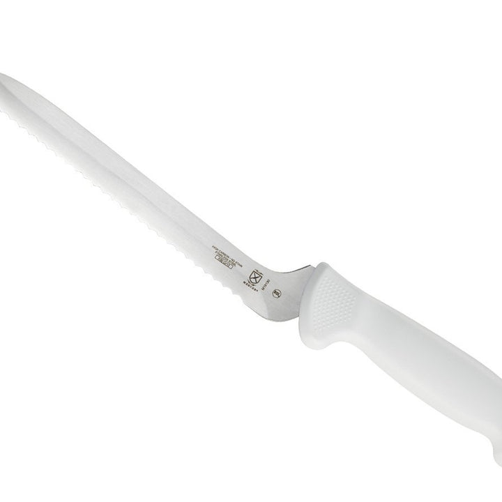 Mercer Culinary Ultimate White, 8 Inch Wavy Edge Offset Utility Knife