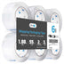 Art3d 6 Rolls Carton Sealing Tape Heavy Duty, Clear Packing Tape, 1.88" x 55 yds, 2 mil Thick