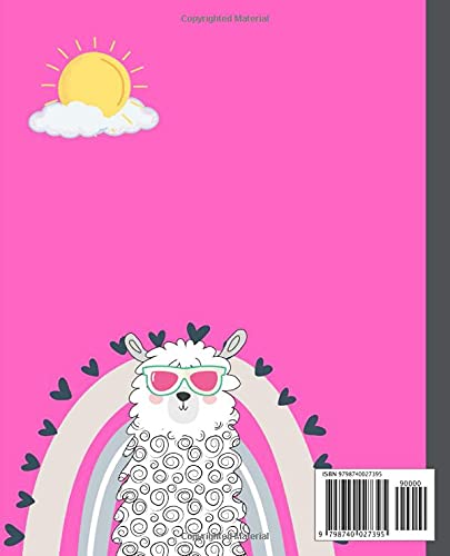 Wide Ruled Composition Notebook: Beautiful And funny llama style Workbook for Girls kids Teens Students for Back to School :: Homes College Writing Notes journal: cute homeschooling notebook diary