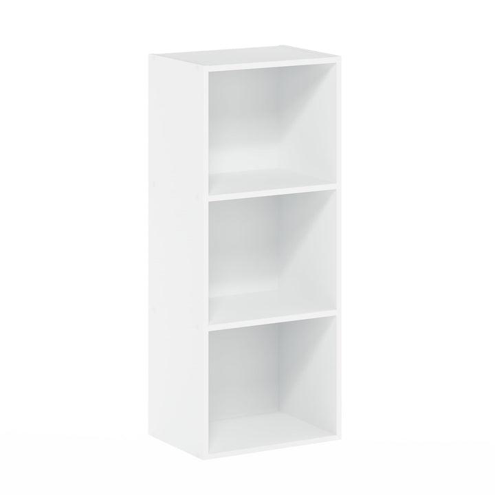 Furinno Pasir 3-Tier Open Shelf Bookcase, White/Green 11003WH/GR 3-Tier Cube