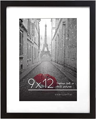 Americanflat 6x8 Picture Frame with Shatter-Resistant Glass - Use as 3x5 Frame with Mat or 6x8 Frame Without Mat - Signature Collection - Photo Frame for Tabletop and Wall Display - White 6x6