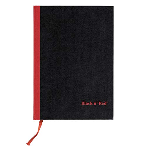 Black n' Red Notebook, Business Journal, 11-3/4" x 8-1/4", 96 Sheets, Ruled, Optik Paper, Hardcover, Casebound, Black (D66174) 1 Count Large